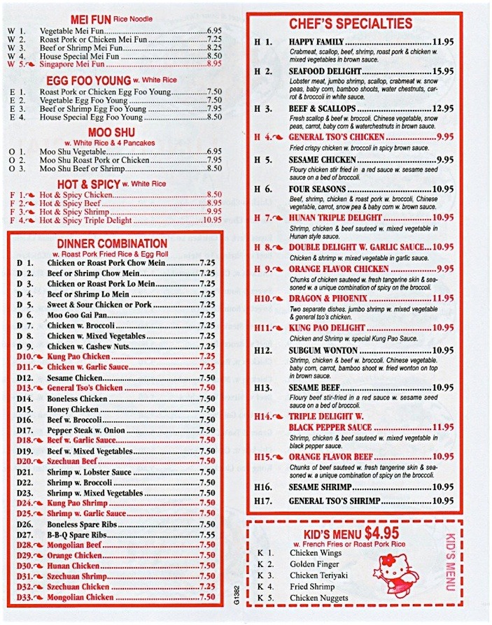 China King Chef’s Specials